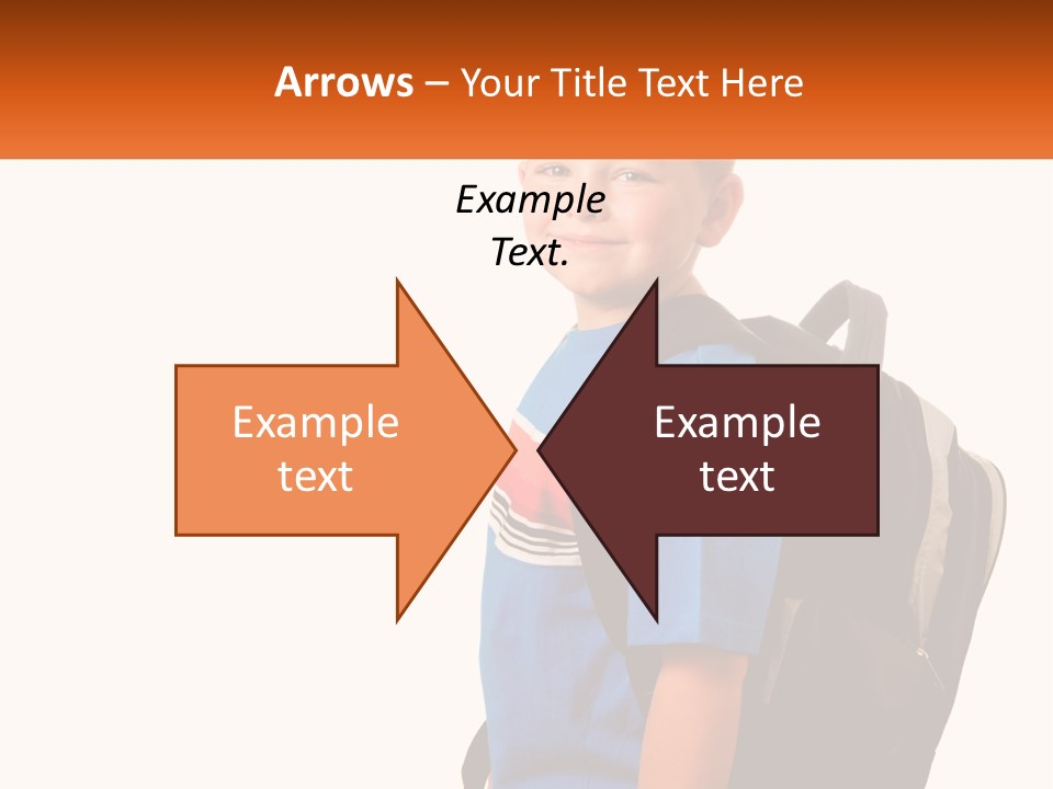 A Young Boy With A Back Pack On His Back PowerPoint Template