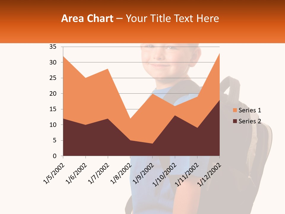 A Young Boy With A Back Pack On His Back PowerPoint Template
