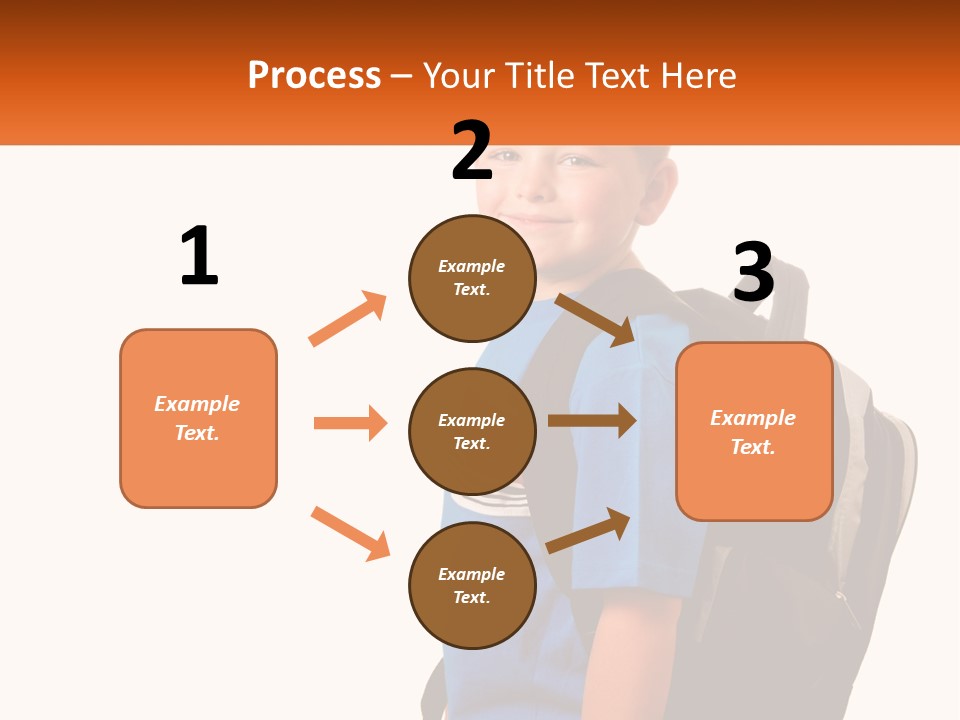 A Young Boy With A Back Pack On His Back PowerPoint Template