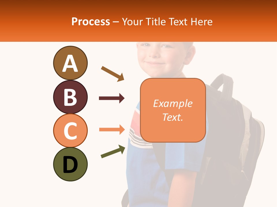 A Young Boy With A Back Pack On His Back PowerPoint Template