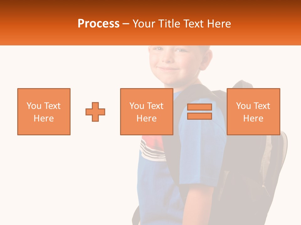 A Young Boy With A Back Pack On His Back PowerPoint Template