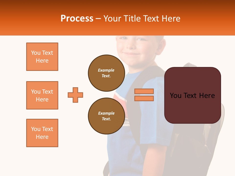 A Young Boy With A Back Pack On His Back PowerPoint Template