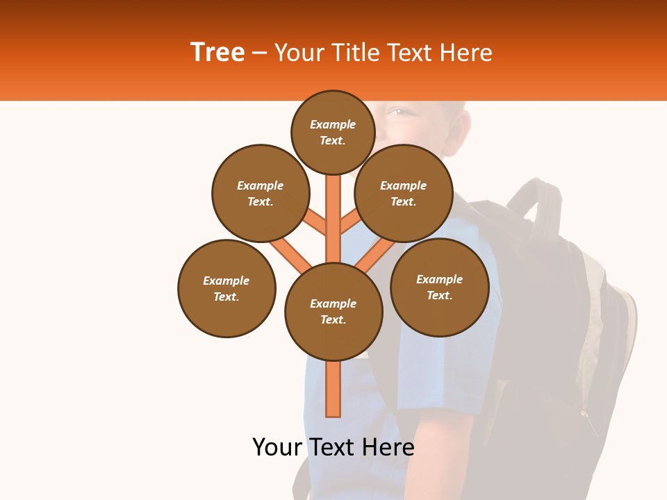 A Young Boy With A Back Pack On His Back PowerPoint Template
