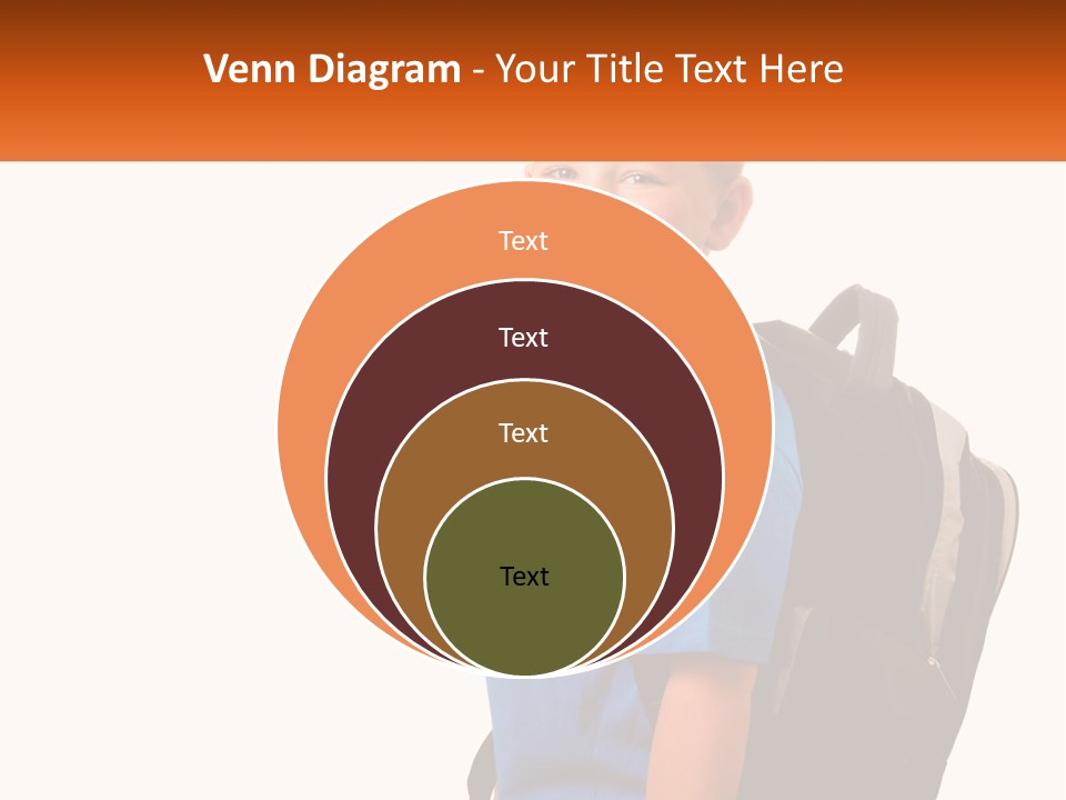 A Young Boy With A Back Pack On His Back PowerPoint Template