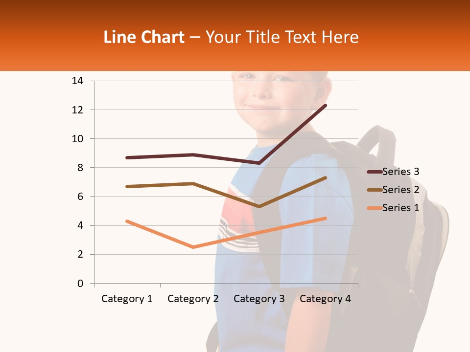 A Young Boy With A Back Pack On His Back PowerPoint Template