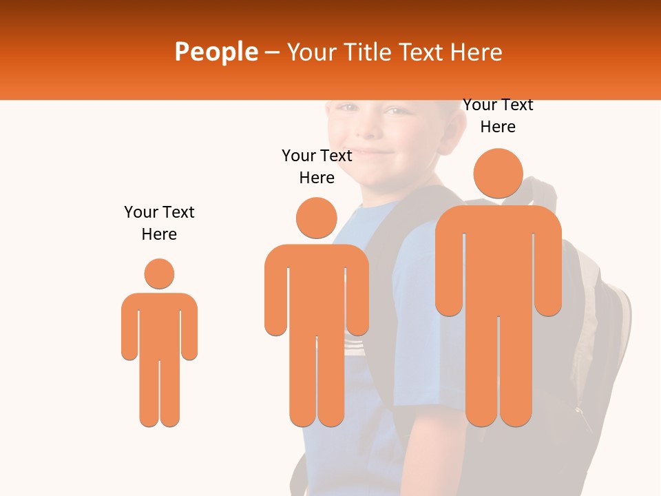 A Young Boy With A Back Pack On His Back PowerPoint Template