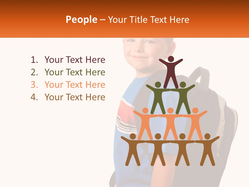 A Young Boy With A Back Pack On His Back PowerPoint Template