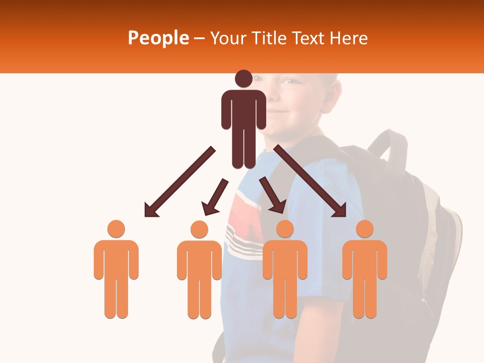 A Young Boy With A Back Pack On His Back PowerPoint Template