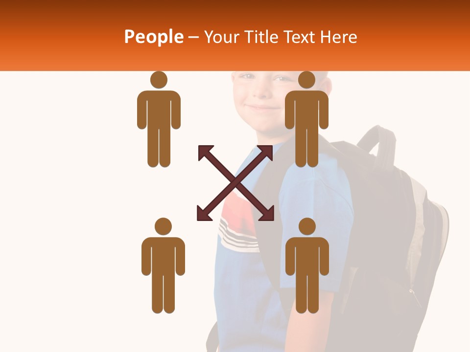 A Young Boy With A Back Pack On His Back PowerPoint Template