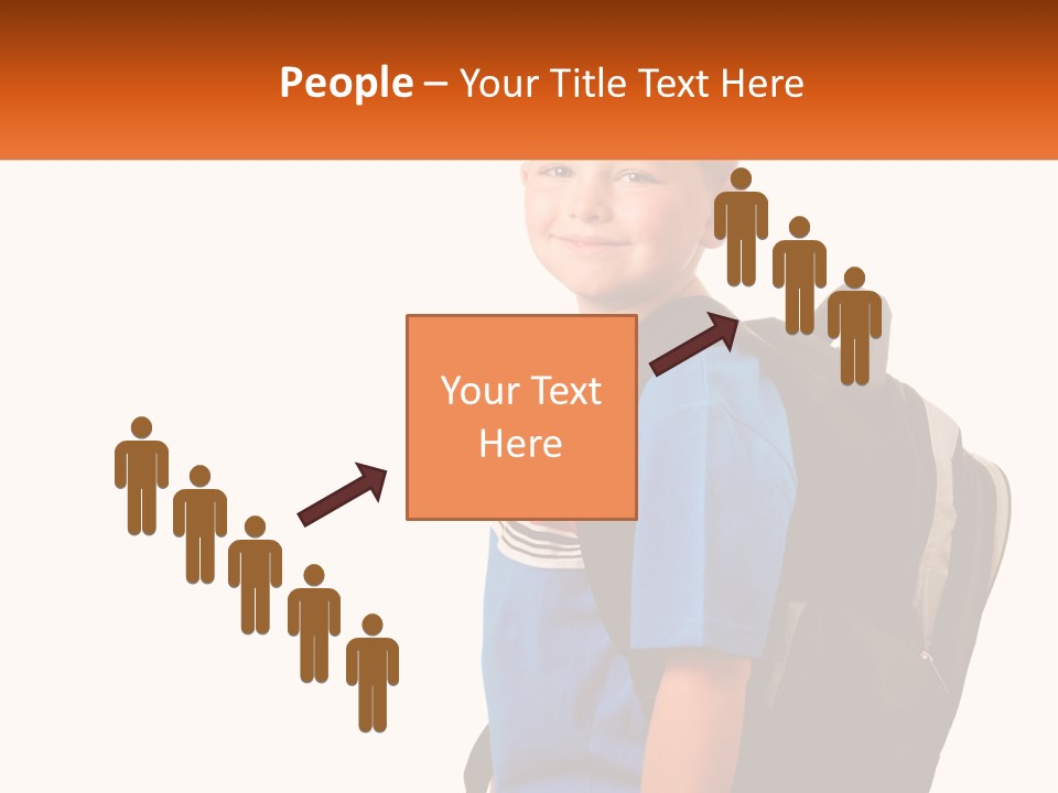 A Young Boy With A Back Pack On His Back PowerPoint Template