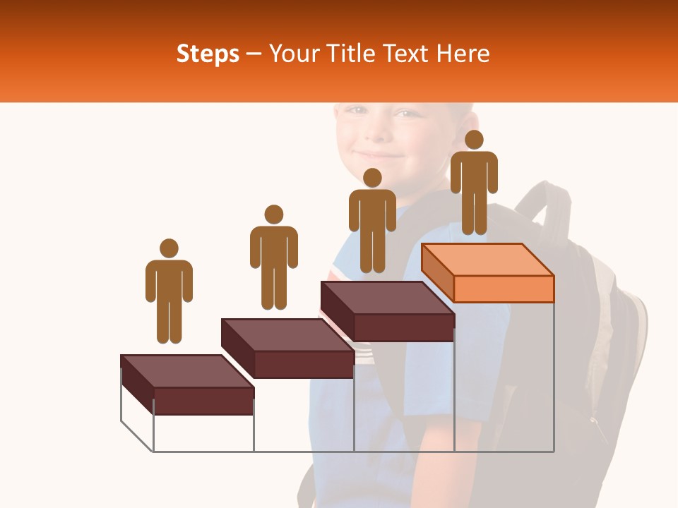 A Young Boy With A Back Pack On His Back PowerPoint Template