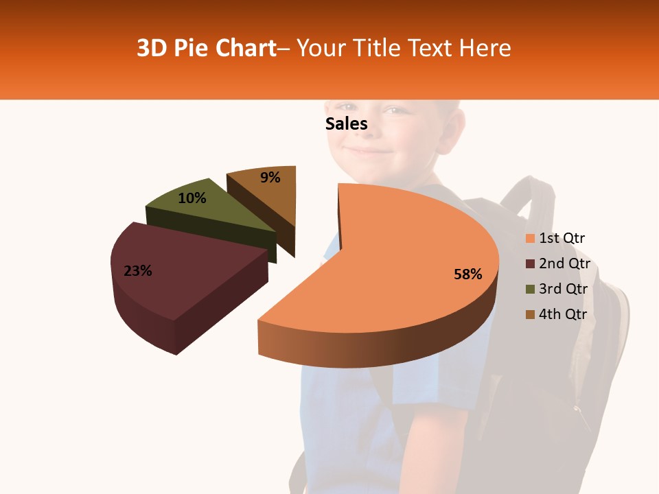 A Young Boy With A Back Pack On His Back PowerPoint Template