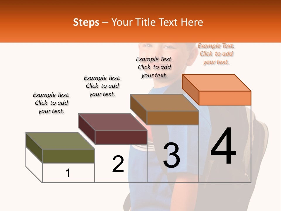 A Young Boy With A Back Pack On His Back PowerPoint Template