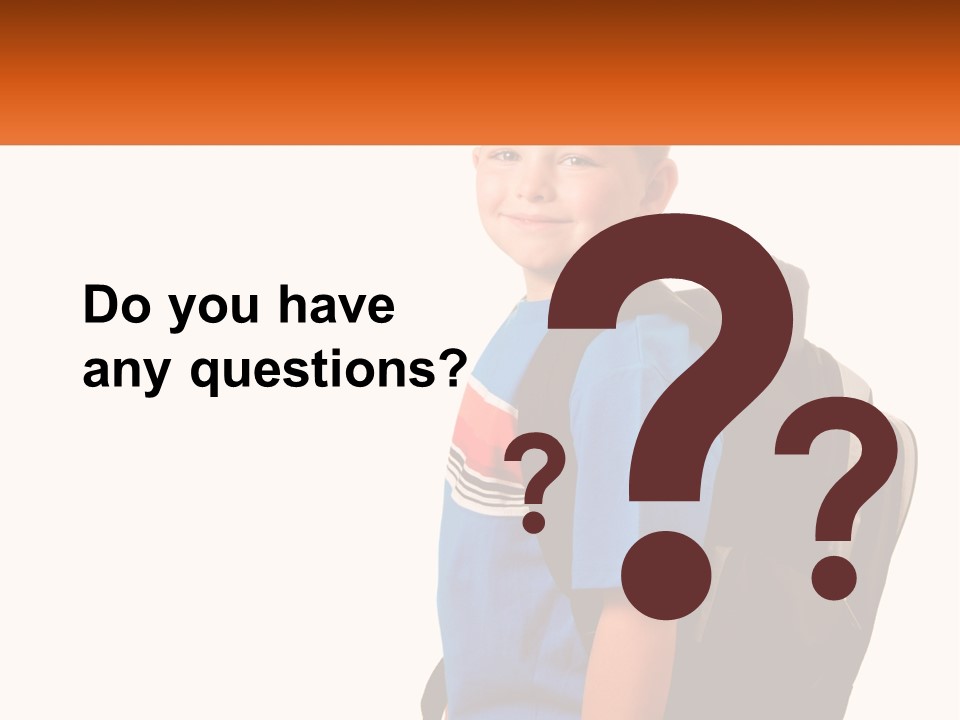 A Young Boy With A Back Pack On His Back PowerPoint Template