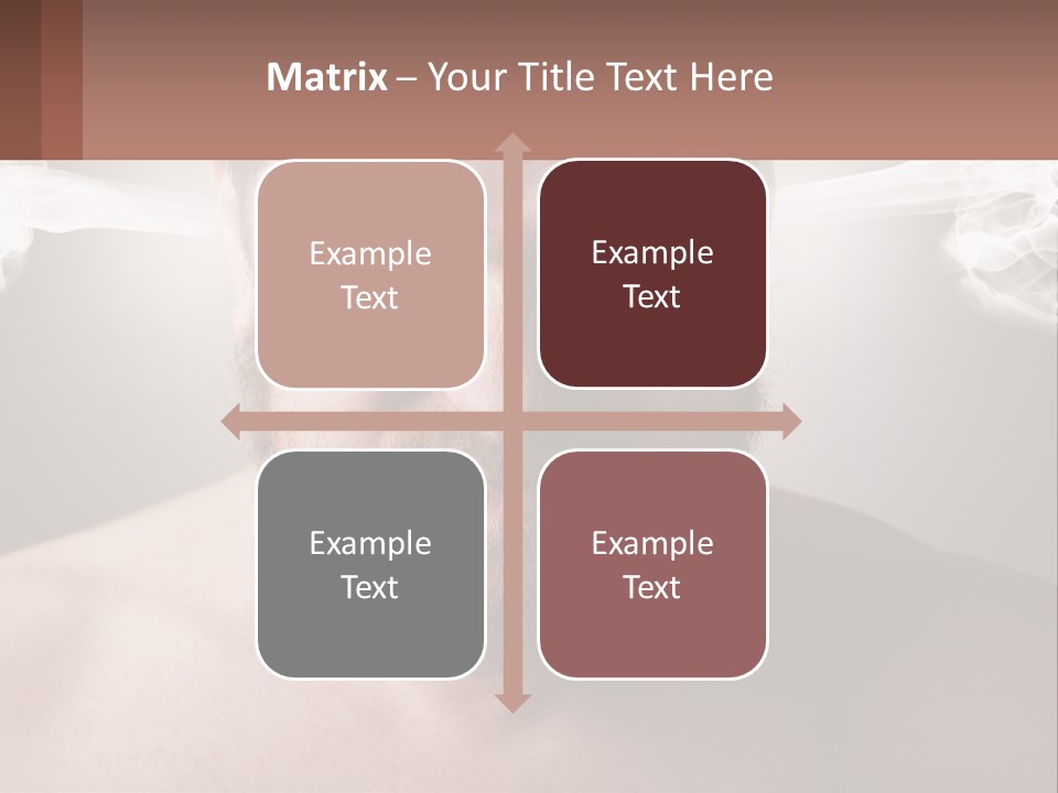 A Man With A Beard And No Shirt Is Making A Face With Smoke Coming Out PowerPoint Template