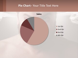 A Man With A Beard And No Shirt Is Making A Face With Smoke Coming Out PowerPoint Template