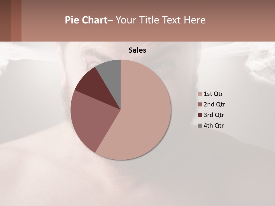 A Man With A Beard And No Shirt Is Making A Face With Smoke Coming Out PowerPoint Template