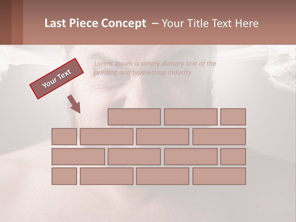 A Man With A Beard And No Shirt Is Making A Face With Smoke Coming Out PowerPoint Template