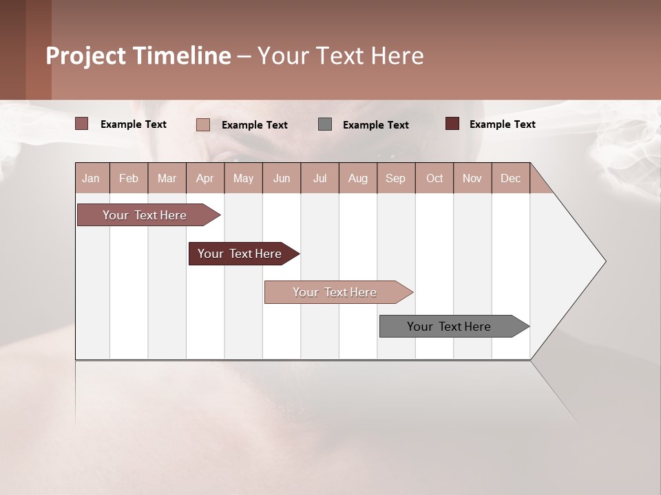A Man With A Beard And No Shirt Is Making A Face With Smoke Coming Out PowerPoint Template