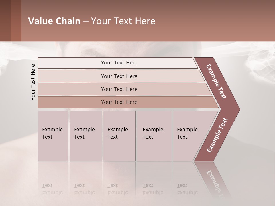 A Man With A Beard And No Shirt Is Making A Face With Smoke Coming Out PowerPoint Template