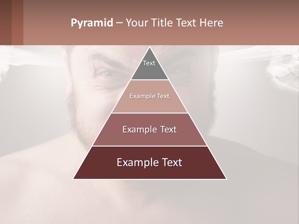 A Man With A Beard And No Shirt Is Making A Face With Smoke Coming Out PowerPoint Template