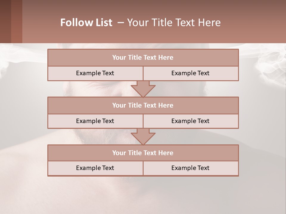 A Man With A Beard And No Shirt Is Making A Face With Smoke Coming Out PowerPoint Template