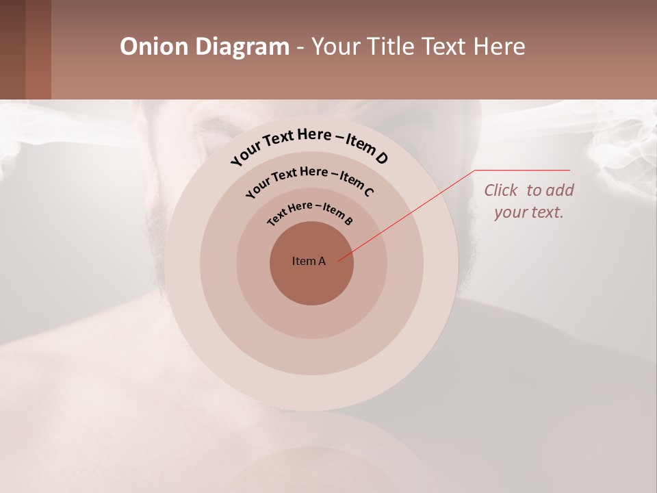 A Man With A Beard And No Shirt Is Making A Face With Smoke Coming Out PowerPoint Template