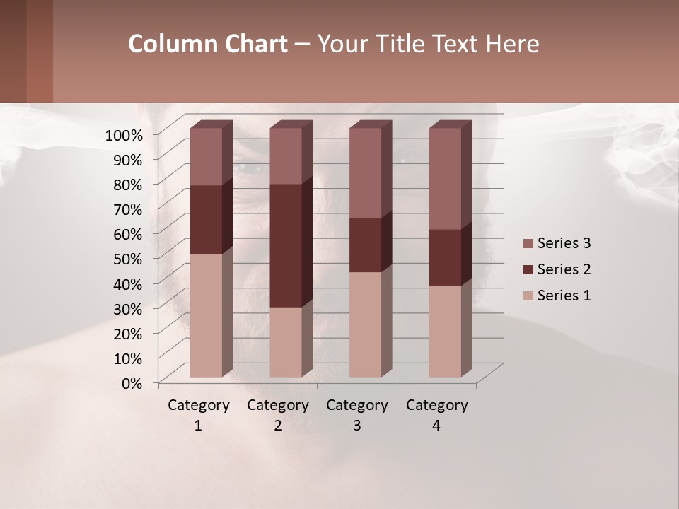 A Man With A Beard And No Shirt Is Making A Face With Smoke Coming Out PowerPoint Template