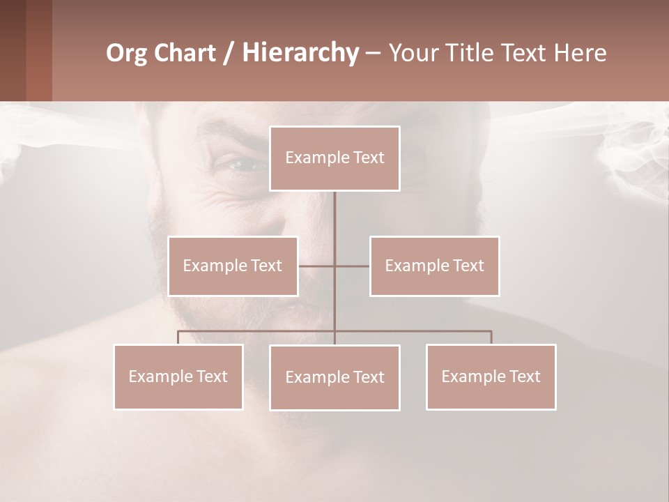 A Man With A Beard And No Shirt Is Making A Face With Smoke Coming Out PowerPoint Template