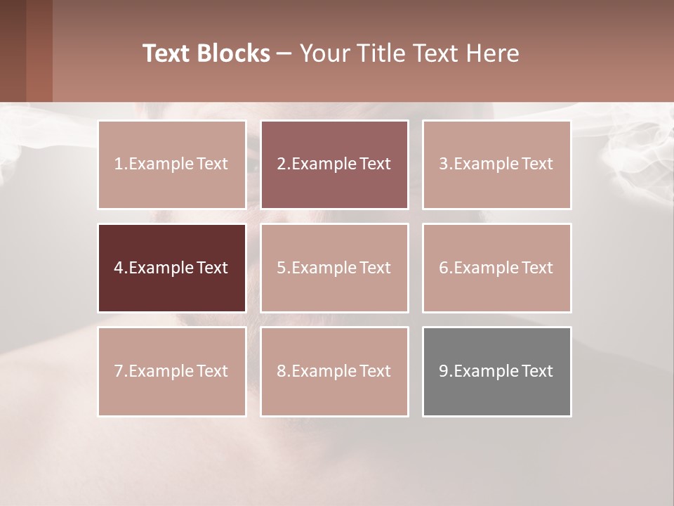 A Man With A Beard And No Shirt Is Making A Face With Smoke Coming Out PowerPoint Template
