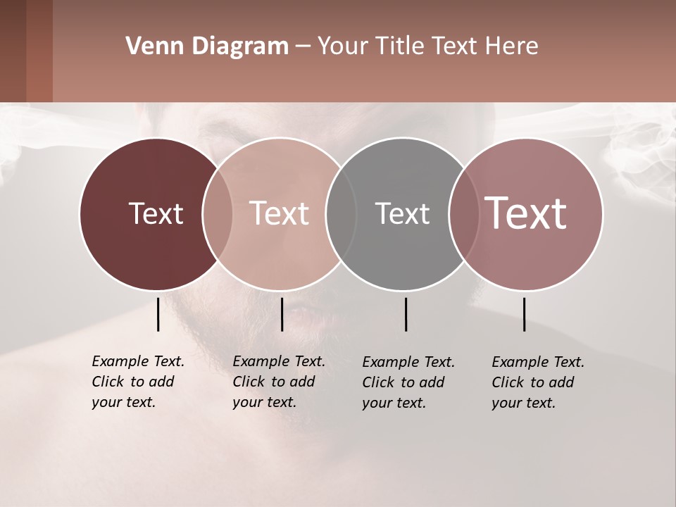 A Man With A Beard And No Shirt Is Making A Face With Smoke Coming Out PowerPoint Template