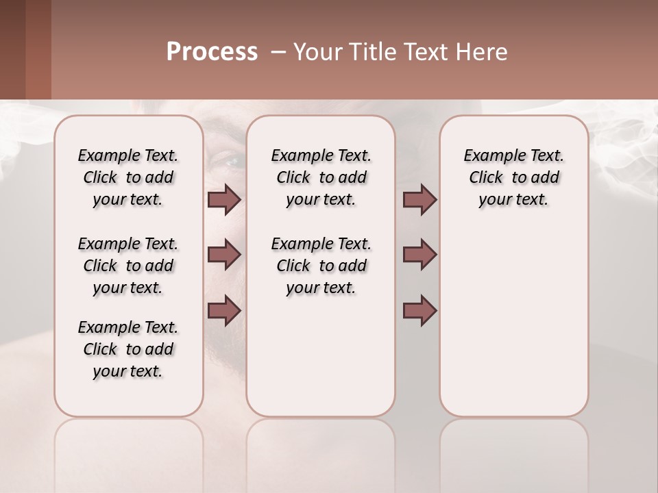 A Man With A Beard And No Shirt Is Making A Face With Smoke Coming Out PowerPoint Template