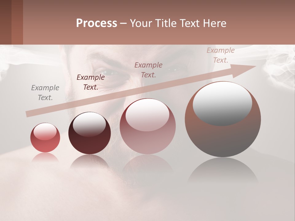 A Man With A Beard And No Shirt Is Making A Face With Smoke Coming Out PowerPoint Template