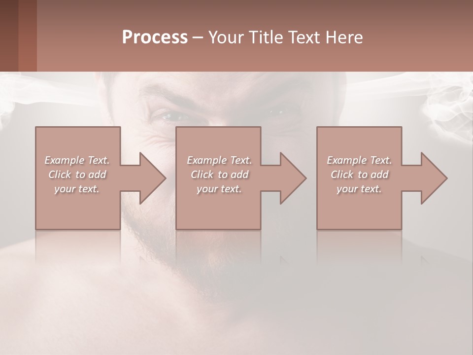 A Man With A Beard And No Shirt Is Making A Face With Smoke Coming Out PowerPoint Template