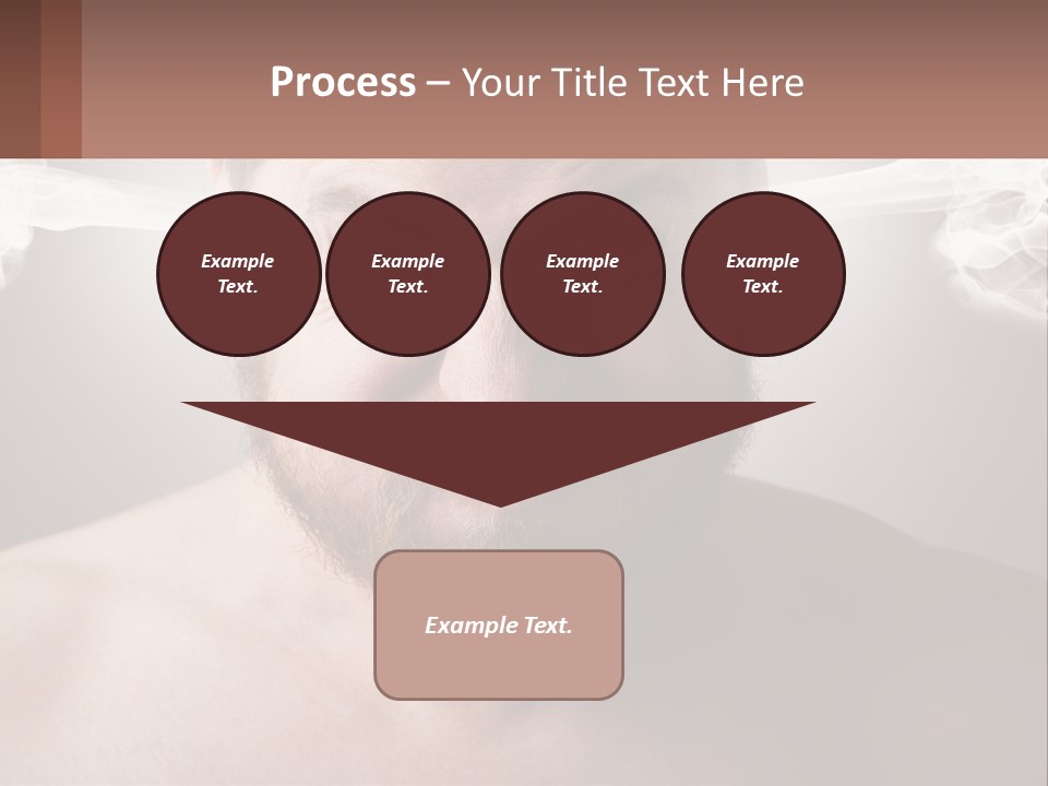 A Man With A Beard And No Shirt Is Making A Face With Smoke Coming Out PowerPoint Template