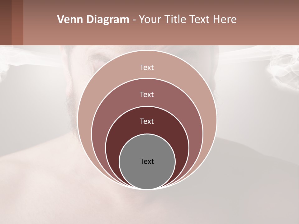 A Man With A Beard And No Shirt Is Making A Face With Smoke Coming Out PowerPoint Template