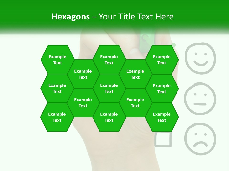 A Hand Writing On A White Board With A Green Marker PowerPoint Template
