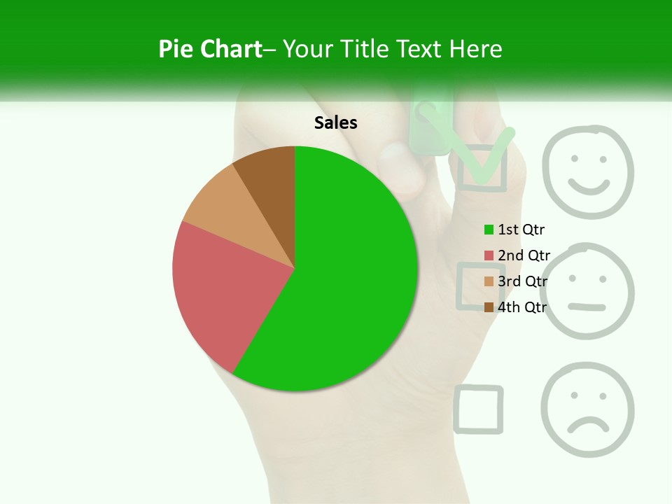 A Hand Writing On A White Board With A Green Marker PowerPoint Template