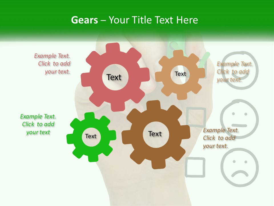 A Hand Writing On A White Board With A Green Marker PowerPoint Template