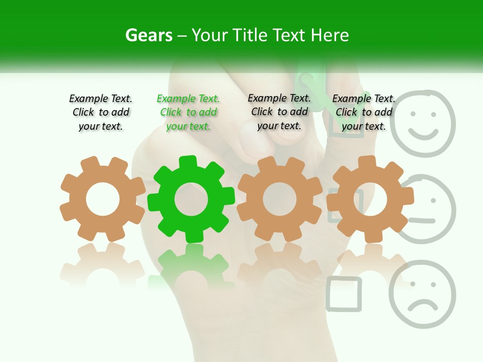 A Hand Writing On A White Board With A Green Marker PowerPoint Template