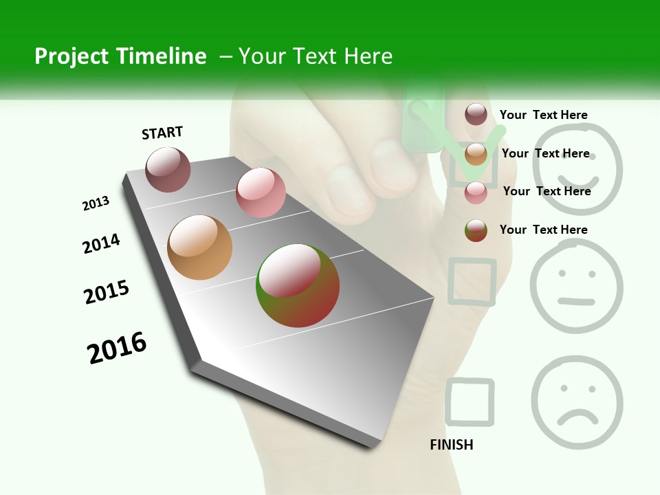 A Hand Writing On A White Board With A Green Marker PowerPoint Template