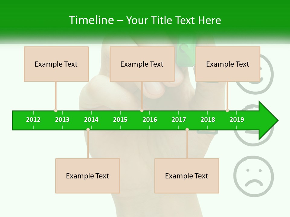 A Hand Writing On A White Board With A Green Marker PowerPoint Template