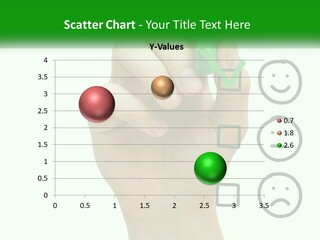 A Hand Writing On A White Board With A Green Marker PowerPoint Template