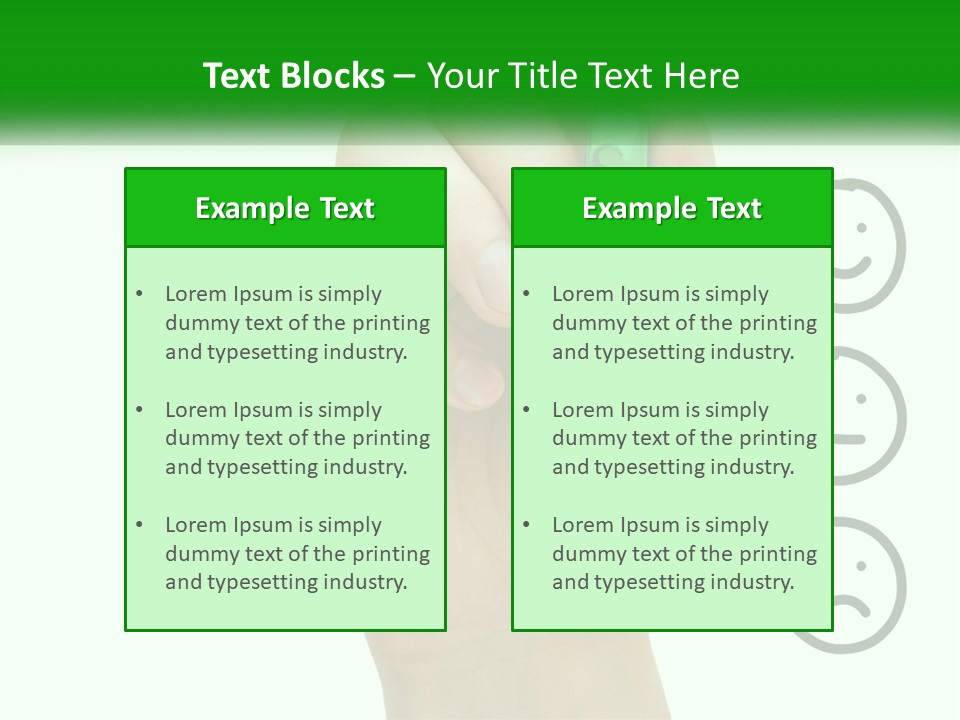 A Hand Writing On A White Board With A Green Marker PowerPoint Template
