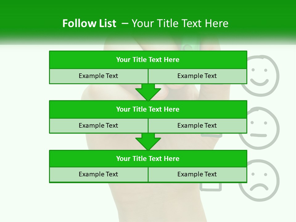 A Hand Writing On A White Board With A Green Marker PowerPoint Template