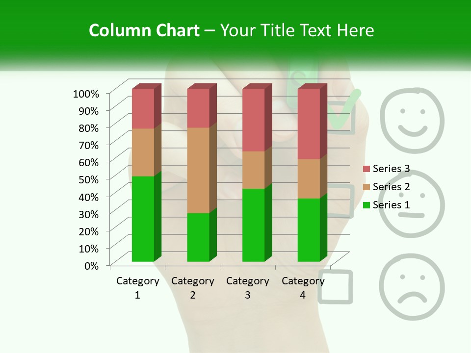 A Hand Writing On A White Board With A Green Marker PowerPoint Template