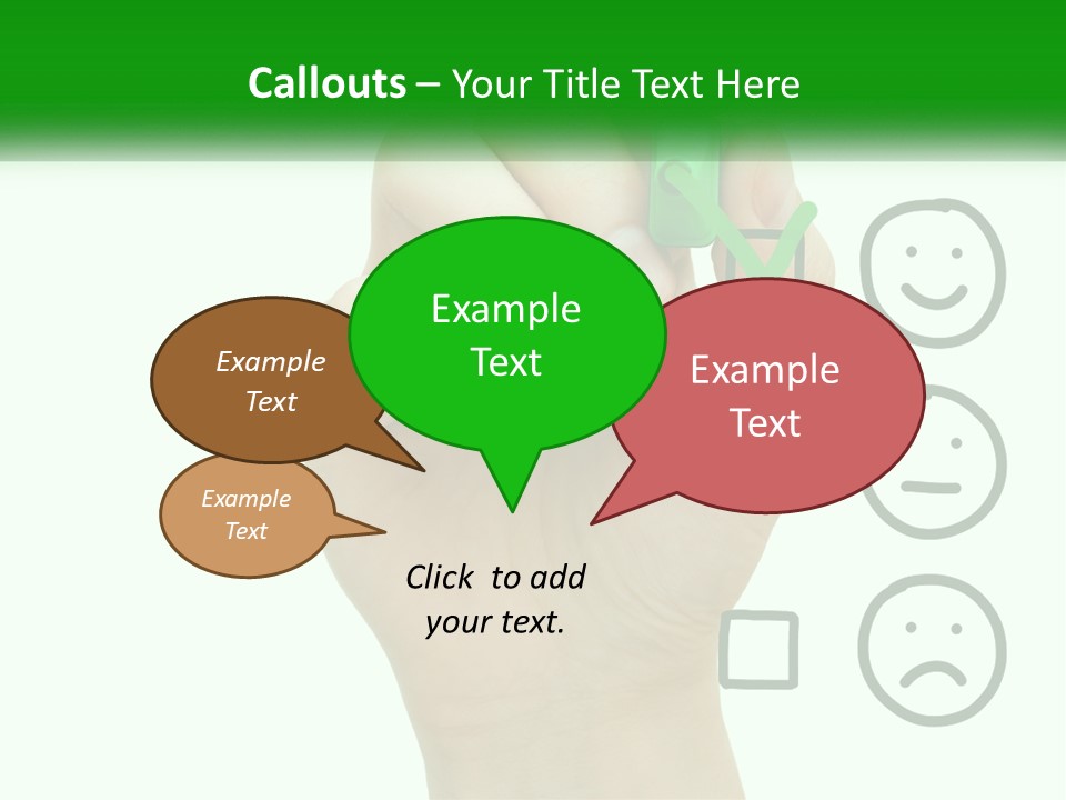 A Hand Writing On A White Board With A Green Marker PowerPoint Template