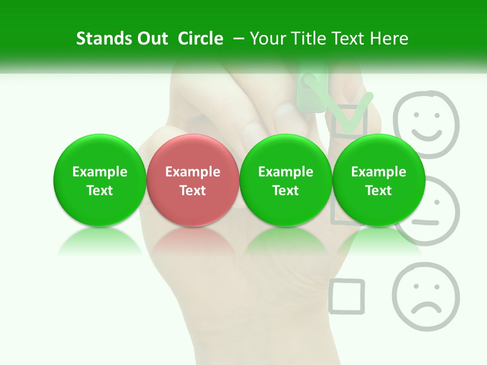 A Hand Writing On A White Board With A Green Marker PowerPoint Template