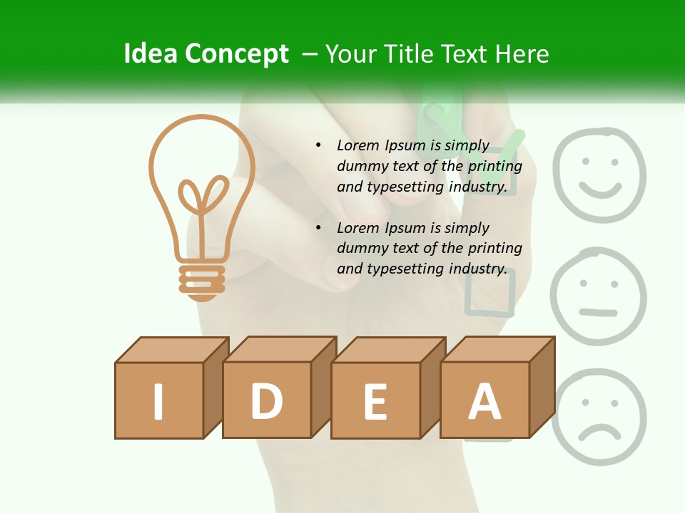 A Hand Writing On A White Board With A Green Marker PowerPoint Template