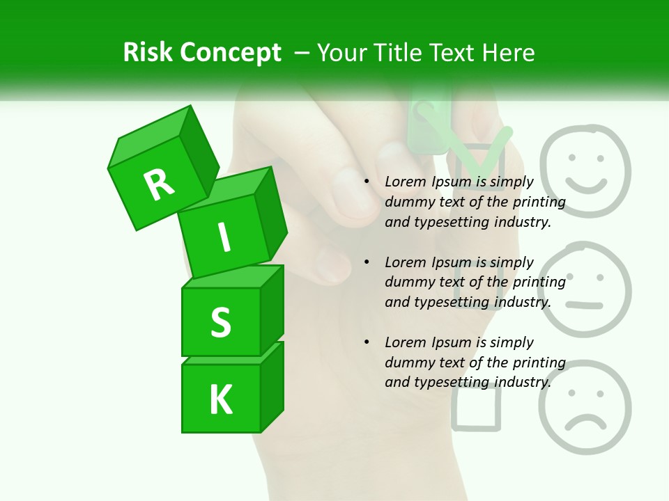 A Hand Writing On A White Board With A Green Marker PowerPoint Template